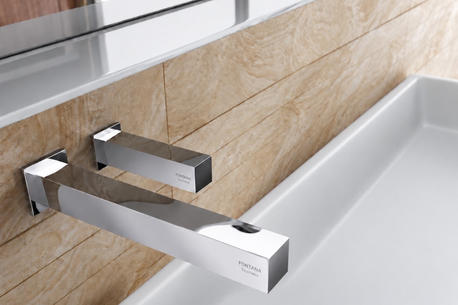 Commercial touchless faucet and automatic soap dispenser set in matte black finish